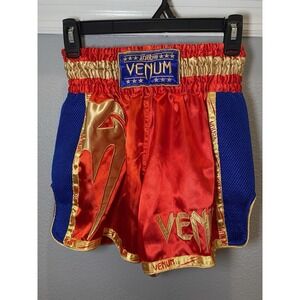 Venum Muay Thai Shorts Red Blue Gold Unisex Size Medium MMA Shorts